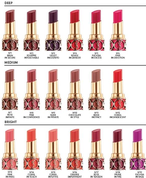 ysl lipstick set|YSL lipstick color chart.